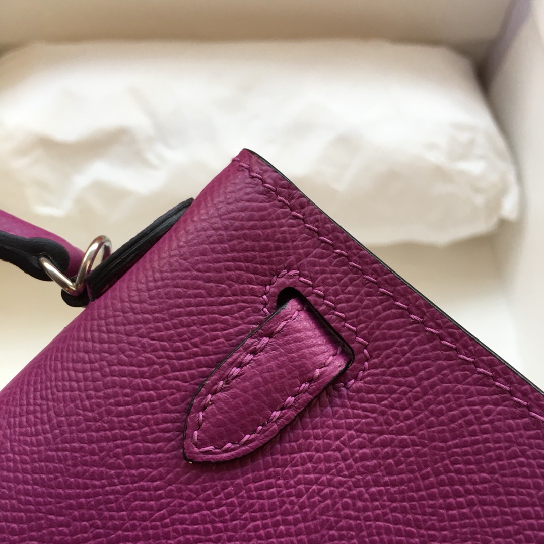 Hermes Kelly Mini II Bag 19CM In Anemone Epsom Leather